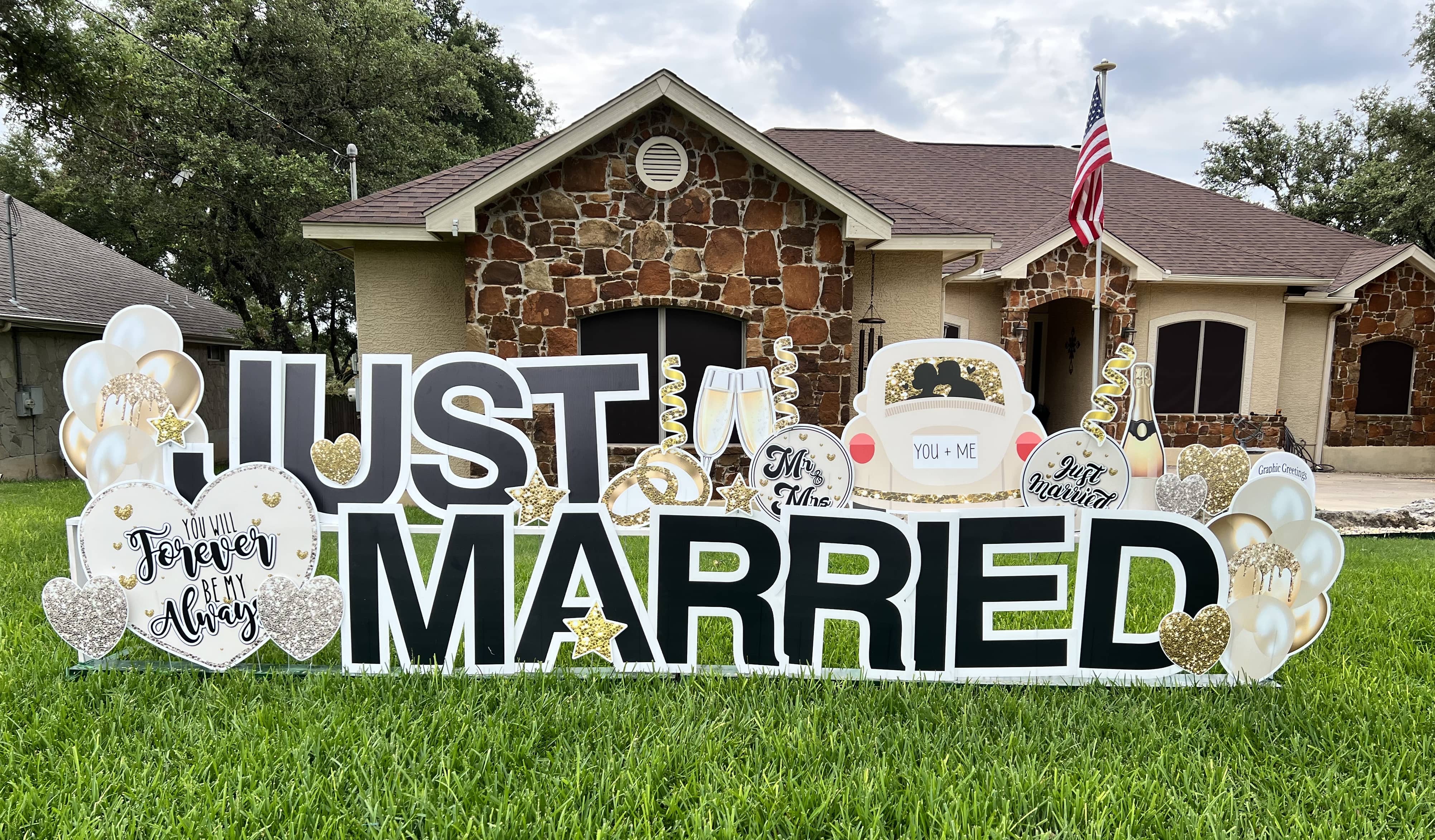 Just Married Yard Card